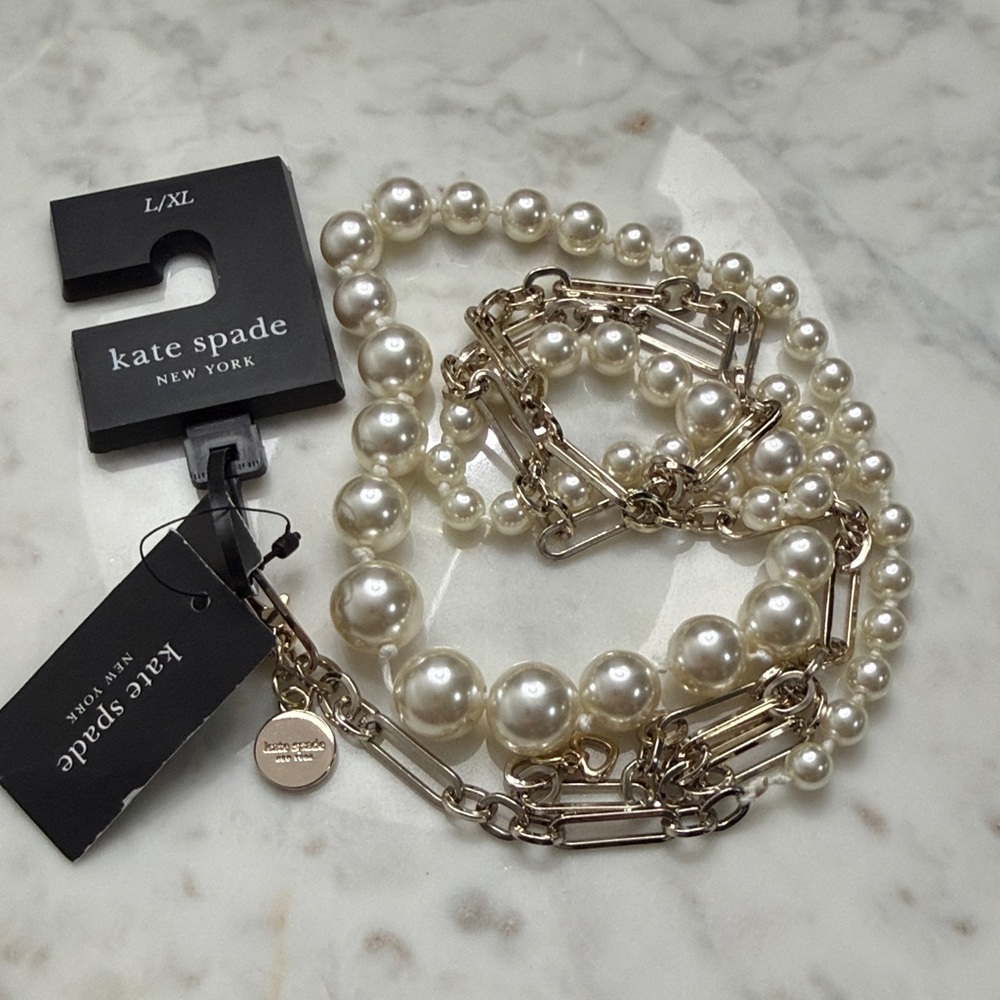 Kate Spade Ivory Pearl and Silver Belt.